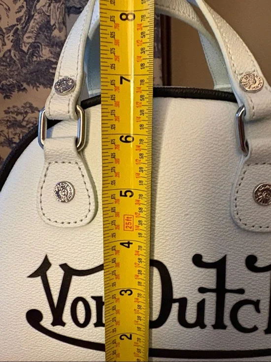 Von Dutch light blue Mini Satchel with Black Eyewing Graphic - Picture 10 of 13